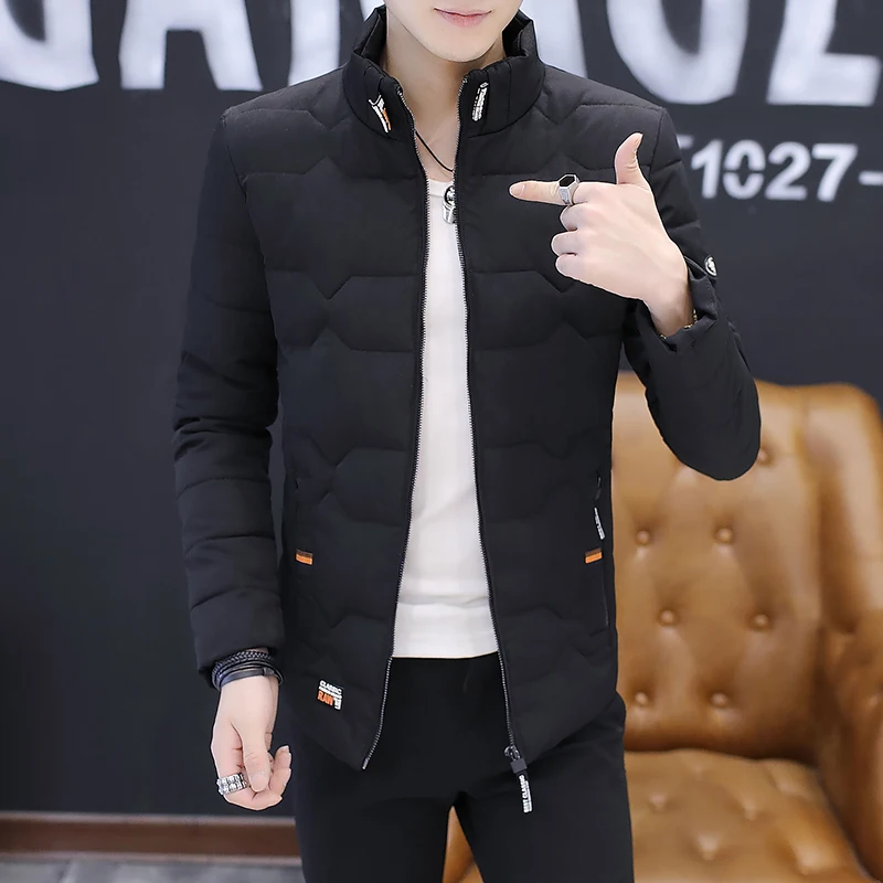 

Winter Mens Jackets VoguePop Hooded Thick Padded Men Parkas Jacket Coats Warm Zipper Slim Tops Outwear Nice Pop