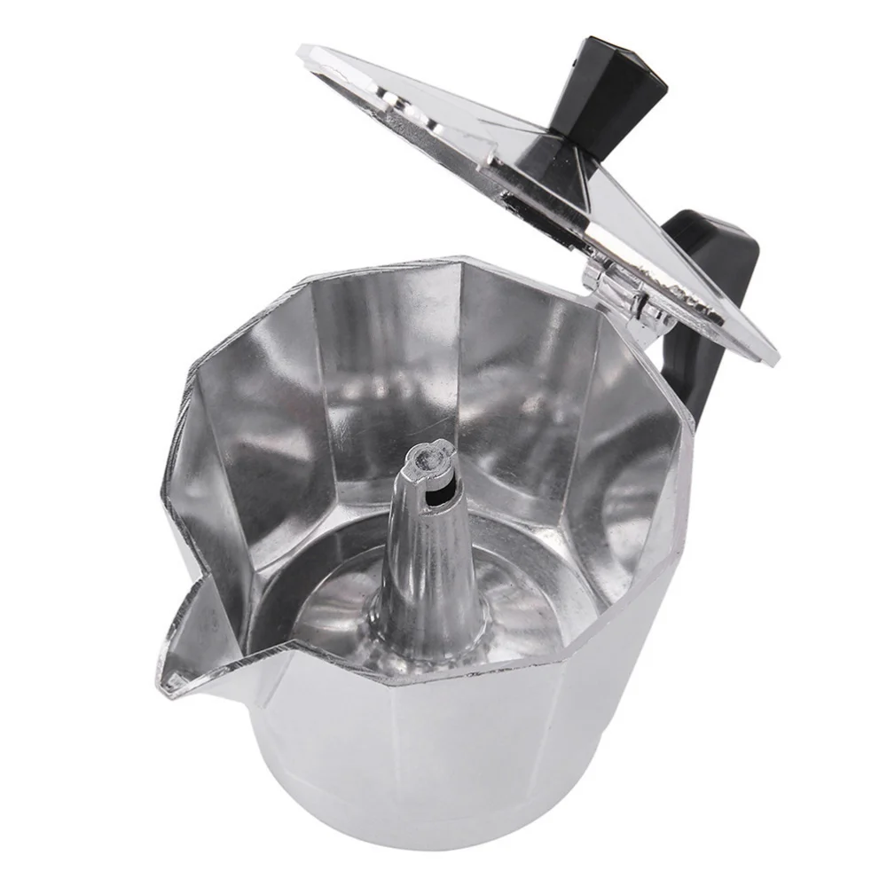 

Aluminium Mocha Coffee Pot Tea Pot European Style Coffee Maker Octagonal Coffee Percolator (1Cup, 50ML)