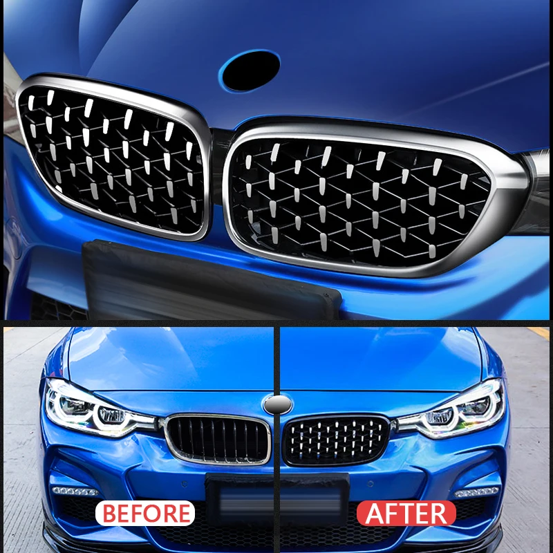 Алмазная решетка для гоночных грилей 2 шт. BMW 1 3 4 5 7 X1 X3 X5 X6 G01 G11 G30 F15 F16 F30 F32 F35 F45 Trim