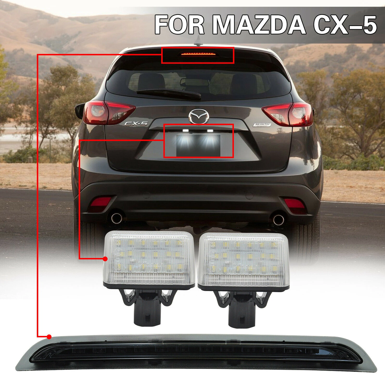 Для Mazda CX 5 2013 2015 светодиодный третий стоп ходовой фонарь задний туман + лампа