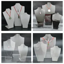 Hot Sale 3pcs/Set Acrylic Necklace Display Mannequin Earring Holder Pendant Showing Stand Rack L Easel Showcase Model