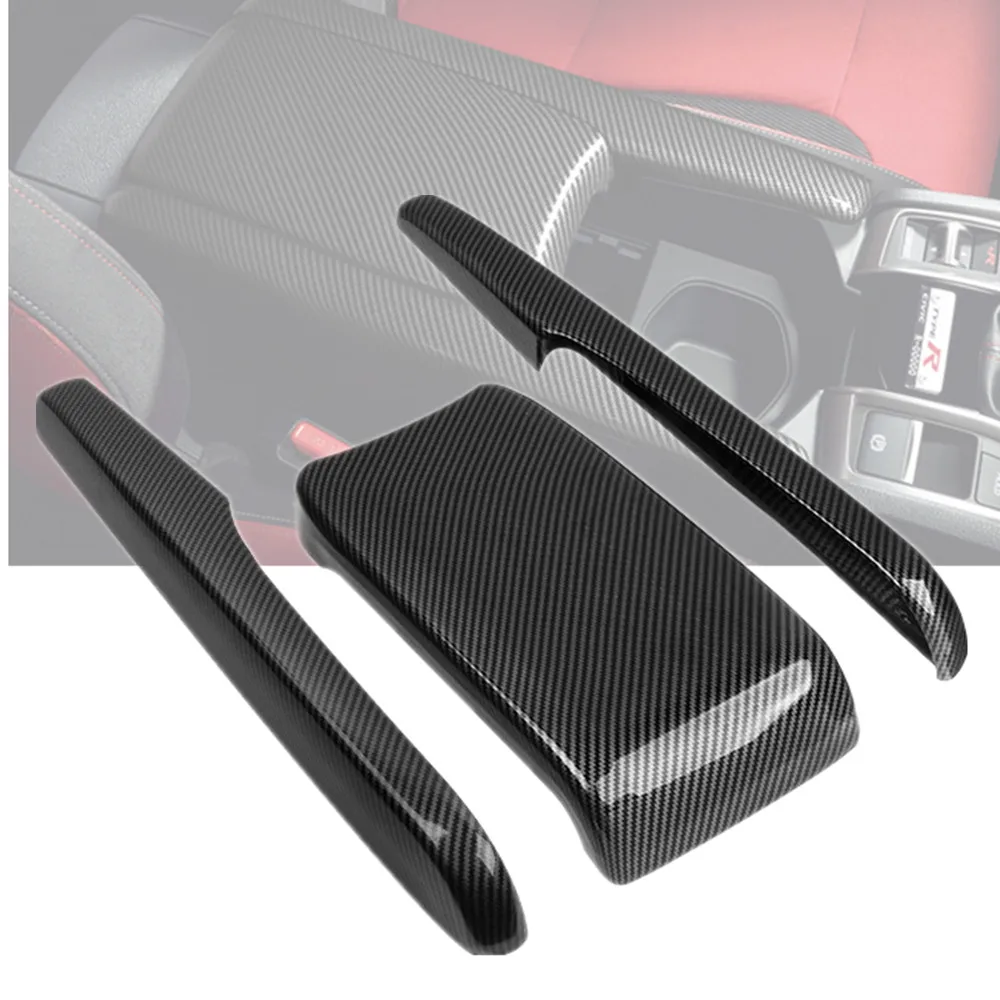 

ABS Carbon Fiber Armrest Box Protective Cover Protective Cover Decorative Modification For Honda Civic 10th 2016 2017 2018 2019