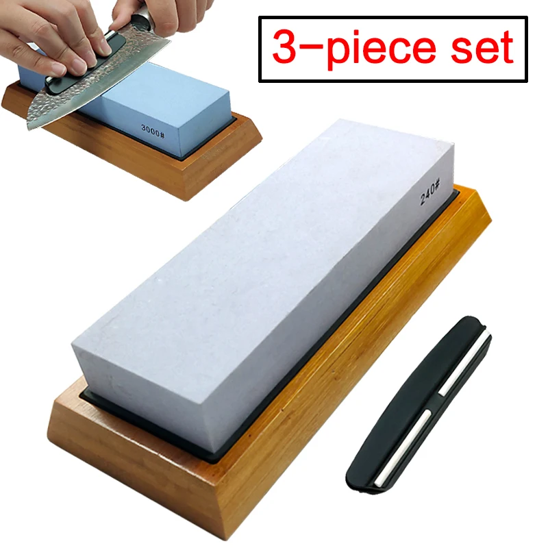 Набор из 3 предметов точильный камень утолщенный 15 мм с угловой направляющей и