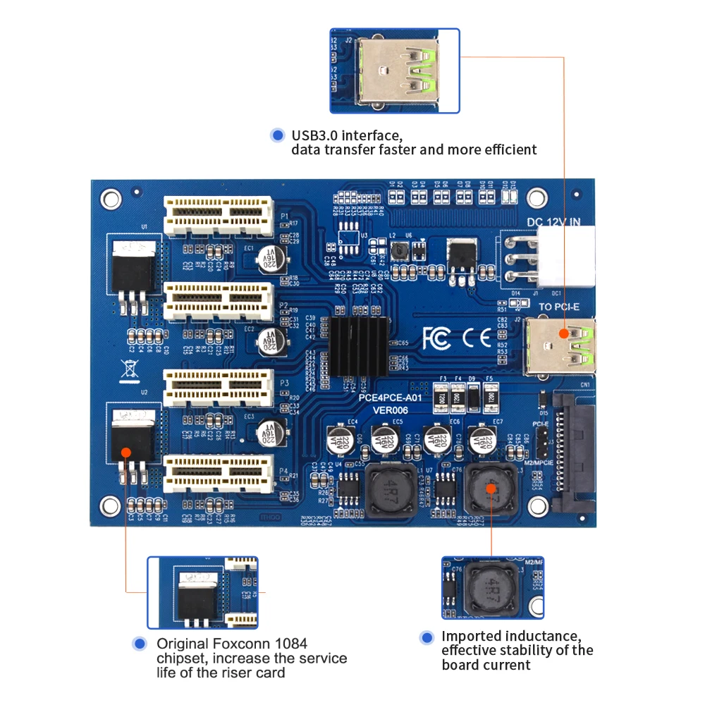 TISHRIC PCIE 1 до 4 портов 1X плата адаптера PCI Express множитель Райзер карта PCI-E 16X