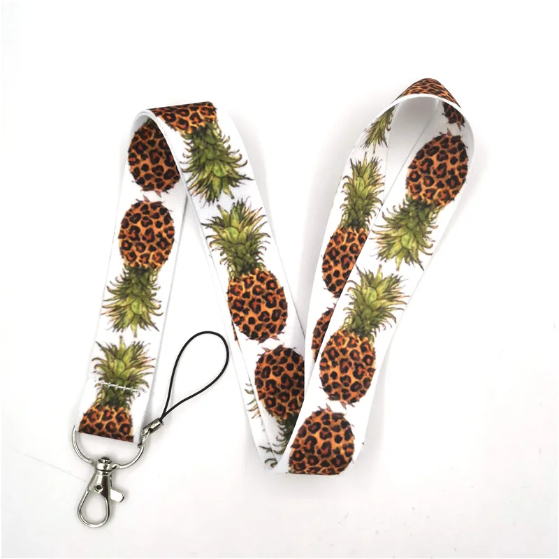 

Leopard pineapple Art Key Chain webbings ribbons Neck Strap for Phone Keys ID Card Cartoon Lanyards