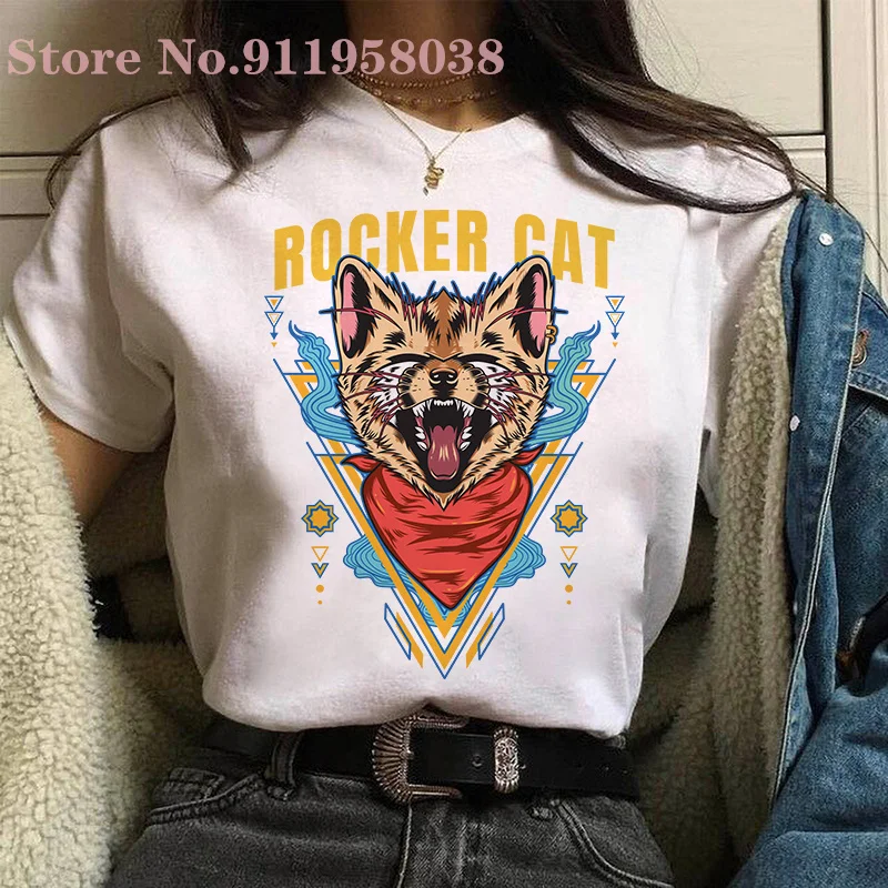 

Cute cat funny cartoon graphic letter T-shirt Harajuku casual fashion punk style o-neck short-sleeved top women/man T-Shirts
