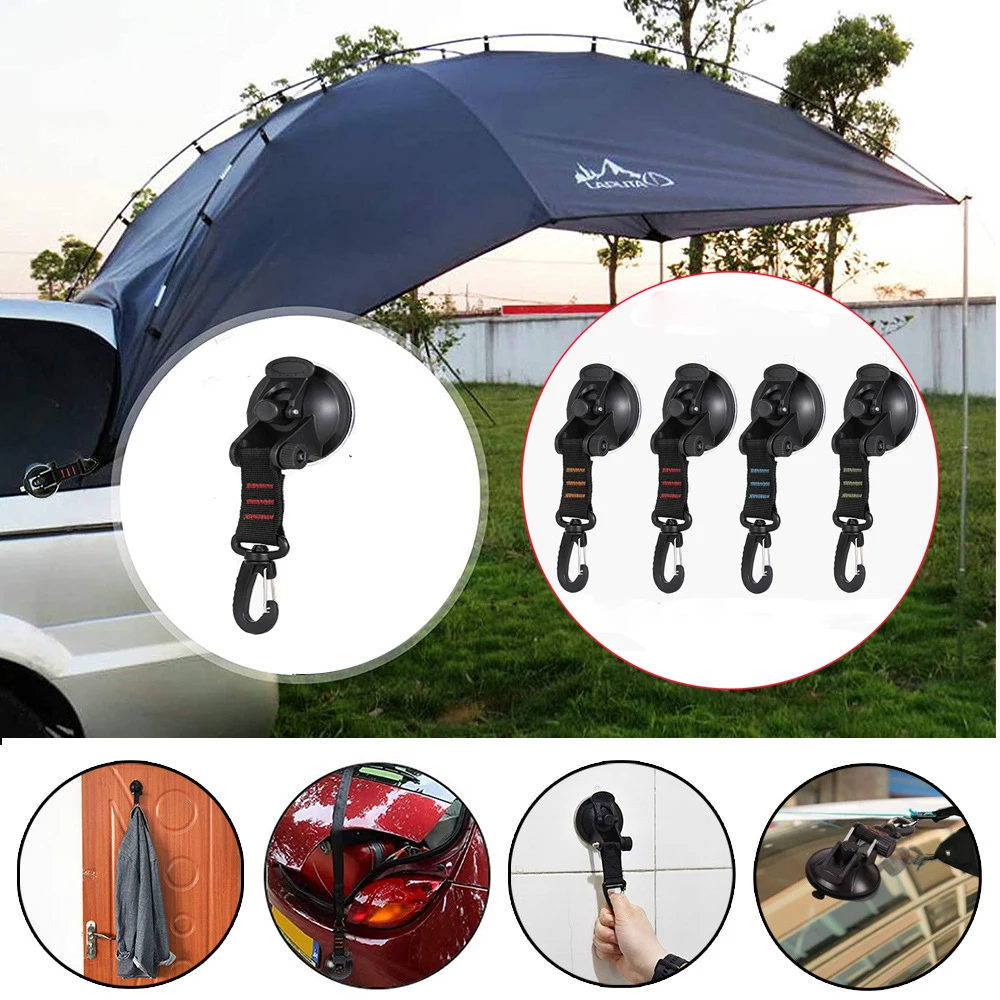 

8Pcs Car Tent Suction Cup Anchor Securing Hook Tie Down Camping Tarp as Car Side Awning Pool Tarps Tents Securing Hook Universal