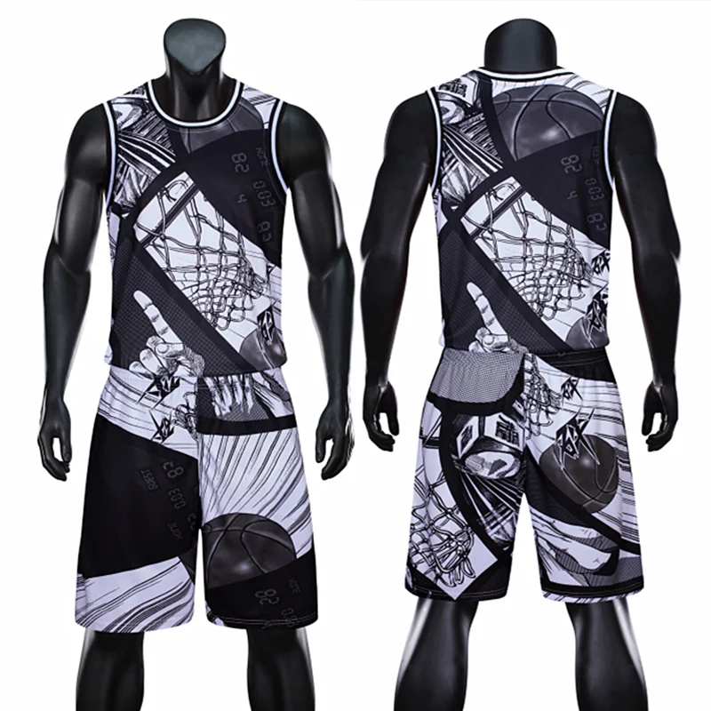 

Баскетбольные майки, для мужчин и женщин, спортивные комплекты одежды, дышащие баскетбольные майки без рукавов, шорты, тренировочные костюм...