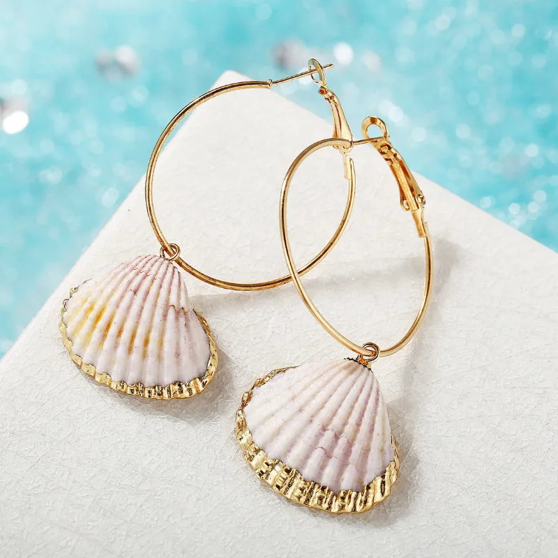 

Simple Shell Pendant Earrings New Trendy Retro Ear Jewelry
