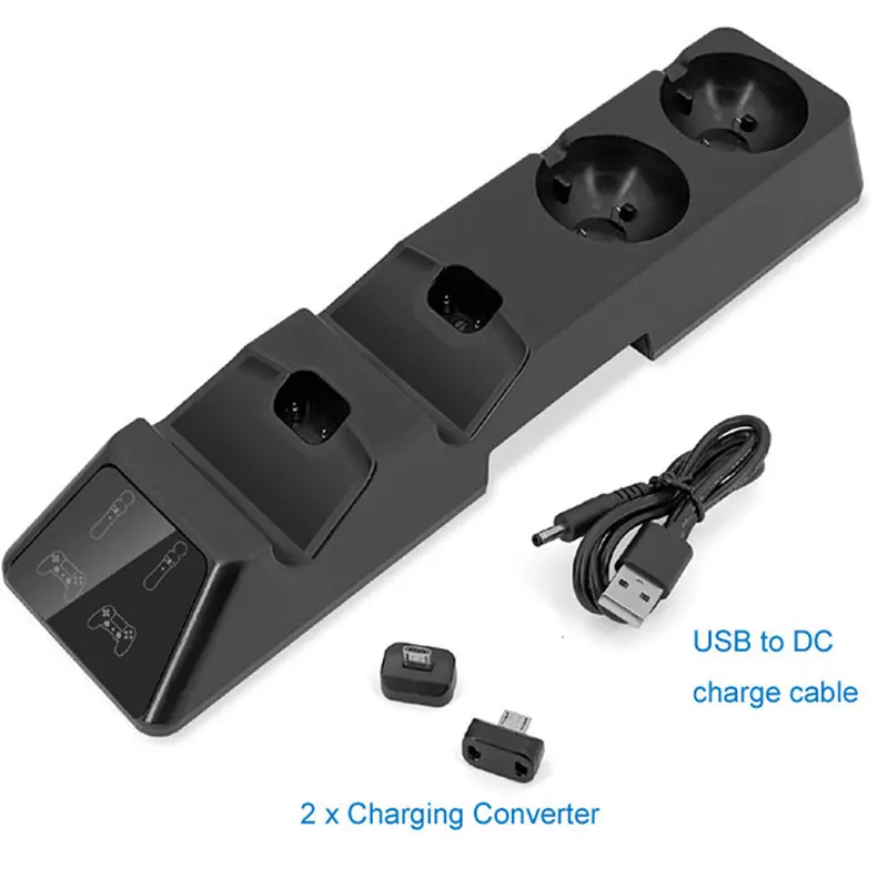 Для PS4/Slim/Pro Двойной геймпад зарядное устройство Подставка PS Move контроллер