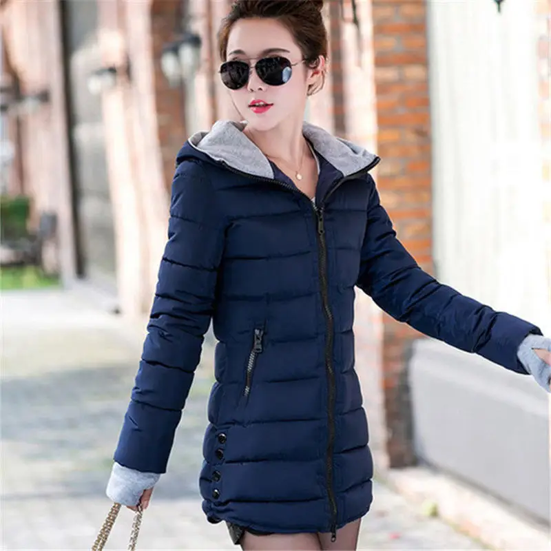 

Long Winter Coat Women Clothes Casual Hooded Down Cotton Coat Female Plus Size Warm Long Sleeve Jacket Woman Outerwear 3XL Q2782