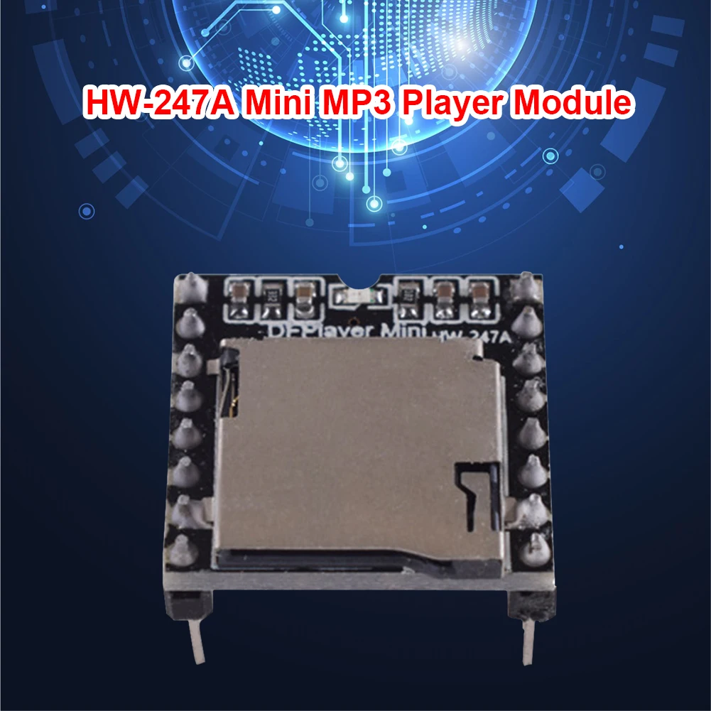 

HW-247A мини модуль MP3-плеера MP3 аудио Плата декодирования голоса Sup порт ing последовательный порт UNO DF плеер TF CardU диск подходит частота дискрети...