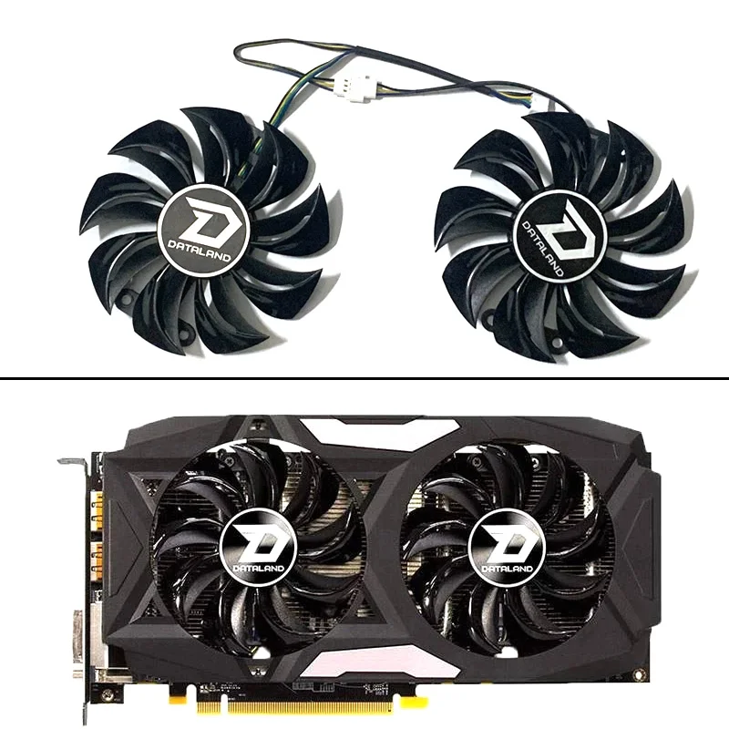 

2Pcs GA91B2U Powercolor Red Devil RX580 GPU Cooler Cooling Fan For Radeon Red Dragon AX RX 480 470 580 Video Cards As Replacemen