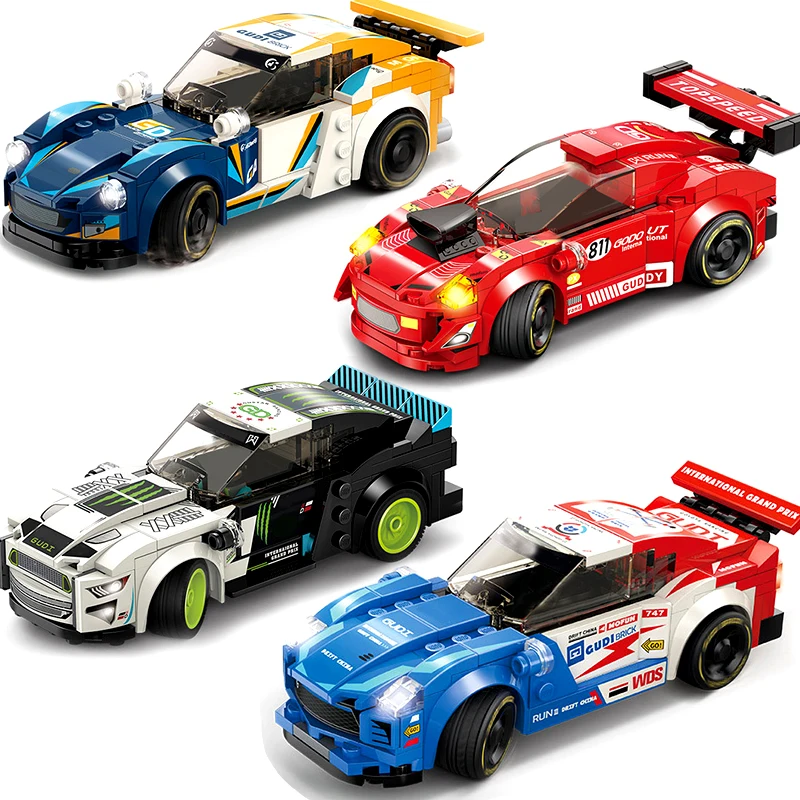 Скорость машина чемпиона гонщик город строительные блоки для автомобилей кирпич