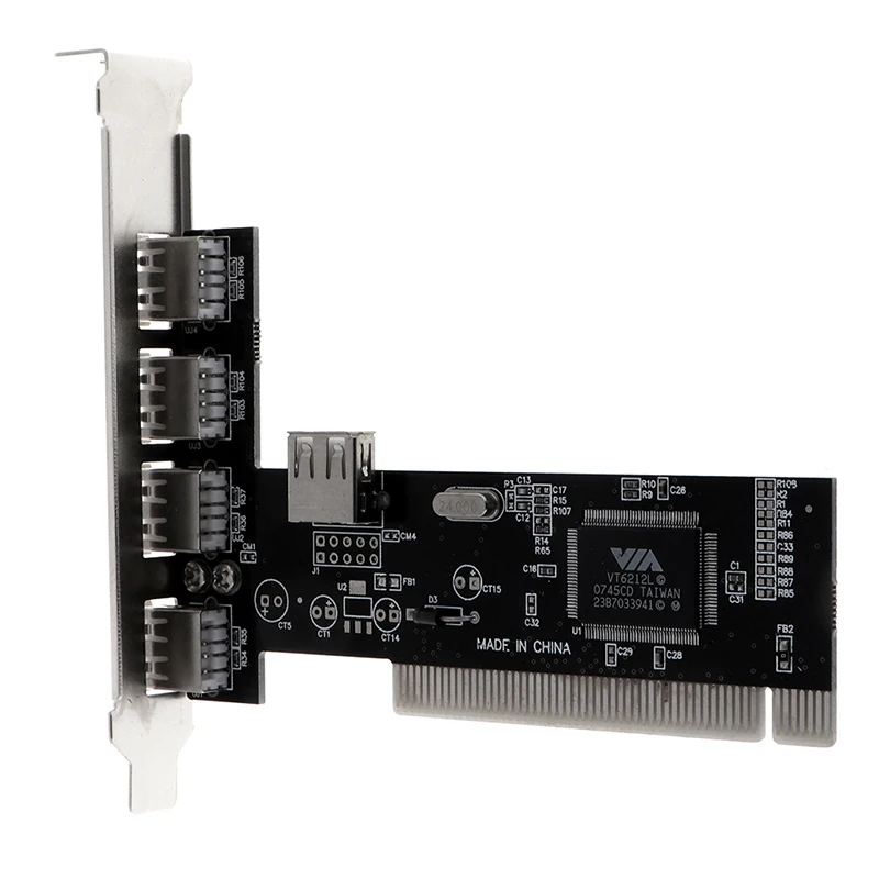 

1Pc USB 2.0 4 Port 480Mbps High Speed VIA HUB PCI Controller Card Adapter PCI Cards for Vista Windows ME XP 2000 98 SE