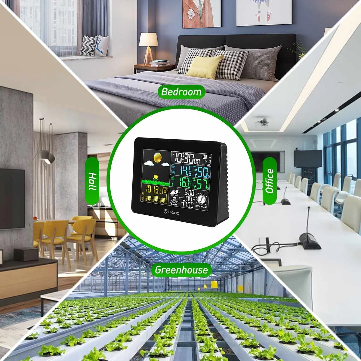 Метеостанция DIGOO DG-TH8868 комнатный и Уличный Термометр с ЖК-дисплеем будильник