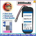Аккумулятор LIS1441 LIP1450 2000 мАч для контроллера движения Sony PS3 Move PS4 PlayStation Move, батареи для правой руки