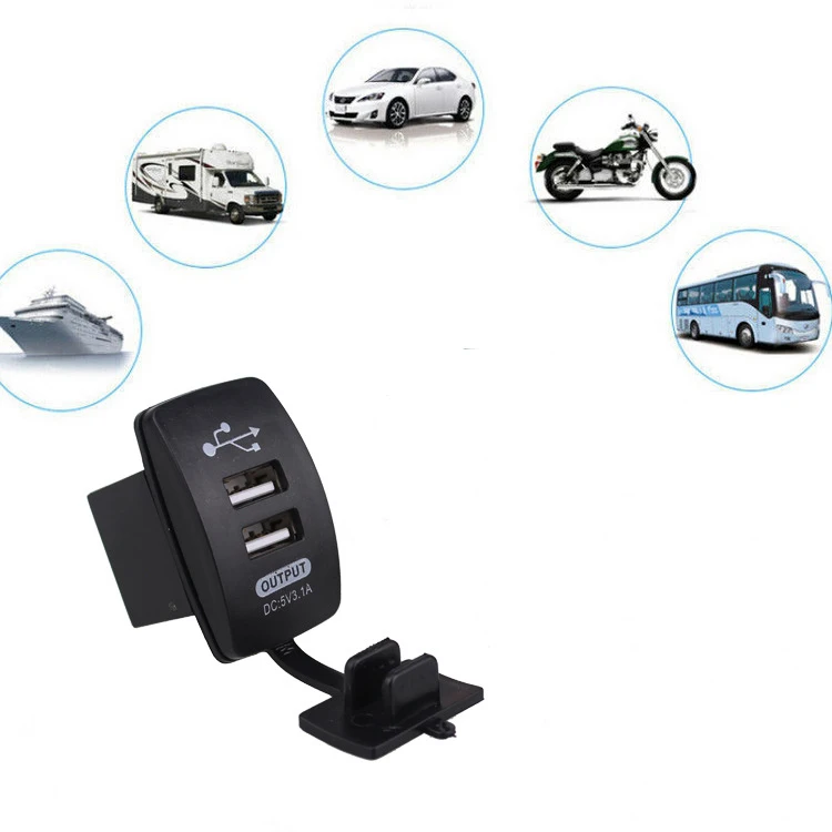 Автомобильное зарядное устройство с двумя USB-портами постоянный ток 3 1 А 5 В 2