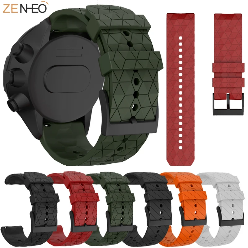 Ремешок силиконовый для suunto 7 D5 сменный Браслет спортивных смарт-часов Suunto 9 Spartan 24