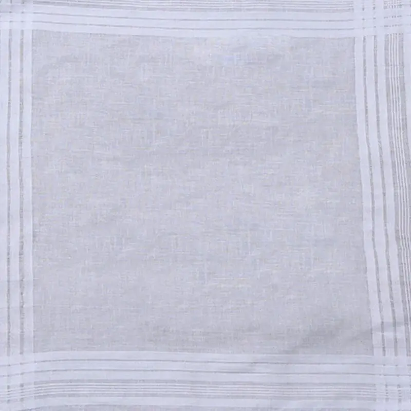 12Pcs/Set 40x40cm Men Women Cotton Handkerchiefs Pure White Classic Hankies Jacquard Striped Pocket Square Towel DIY Painting images - 6