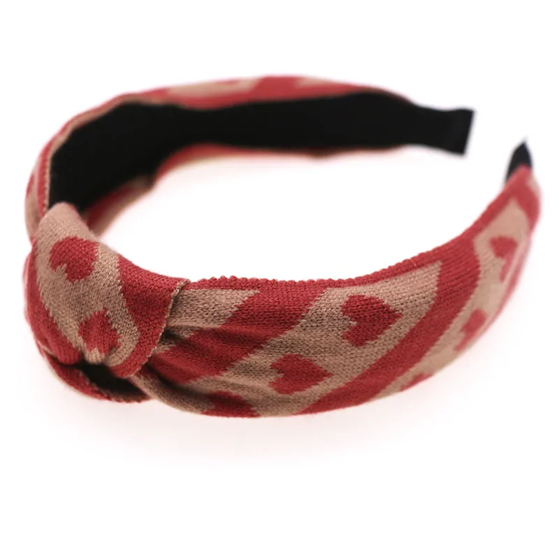 

Knitting Fabric Heart Knot Hairband Knotted Headband customized Hair Accessories
