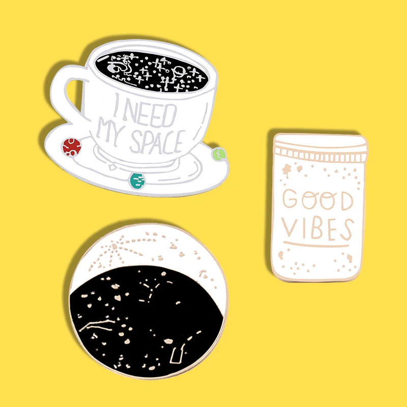 Мультяшная Милая кофейная бутылка для пиццы брошь из сплава мини-булавка значок