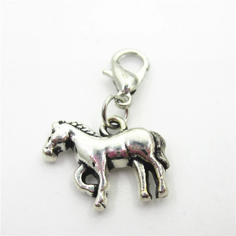Лидер продаж, 50 шт./партия, подвески в виде лошади, застежка-карабин, шармы для браслетов и браслетов, ювелирные изделия, фурнитура, подвески, шармы, подвески