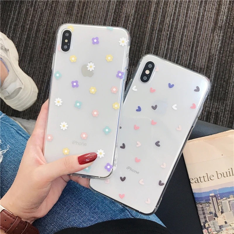 Милыми любящими сердцами Цветы Чехол для мобильного телефона iphone 12 11 Pro max X XR XS