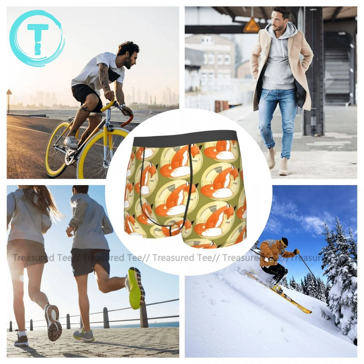 

Fox Underwear Print Polyester Pouch Trunk Trenky Boys Stretch Boxer Brief