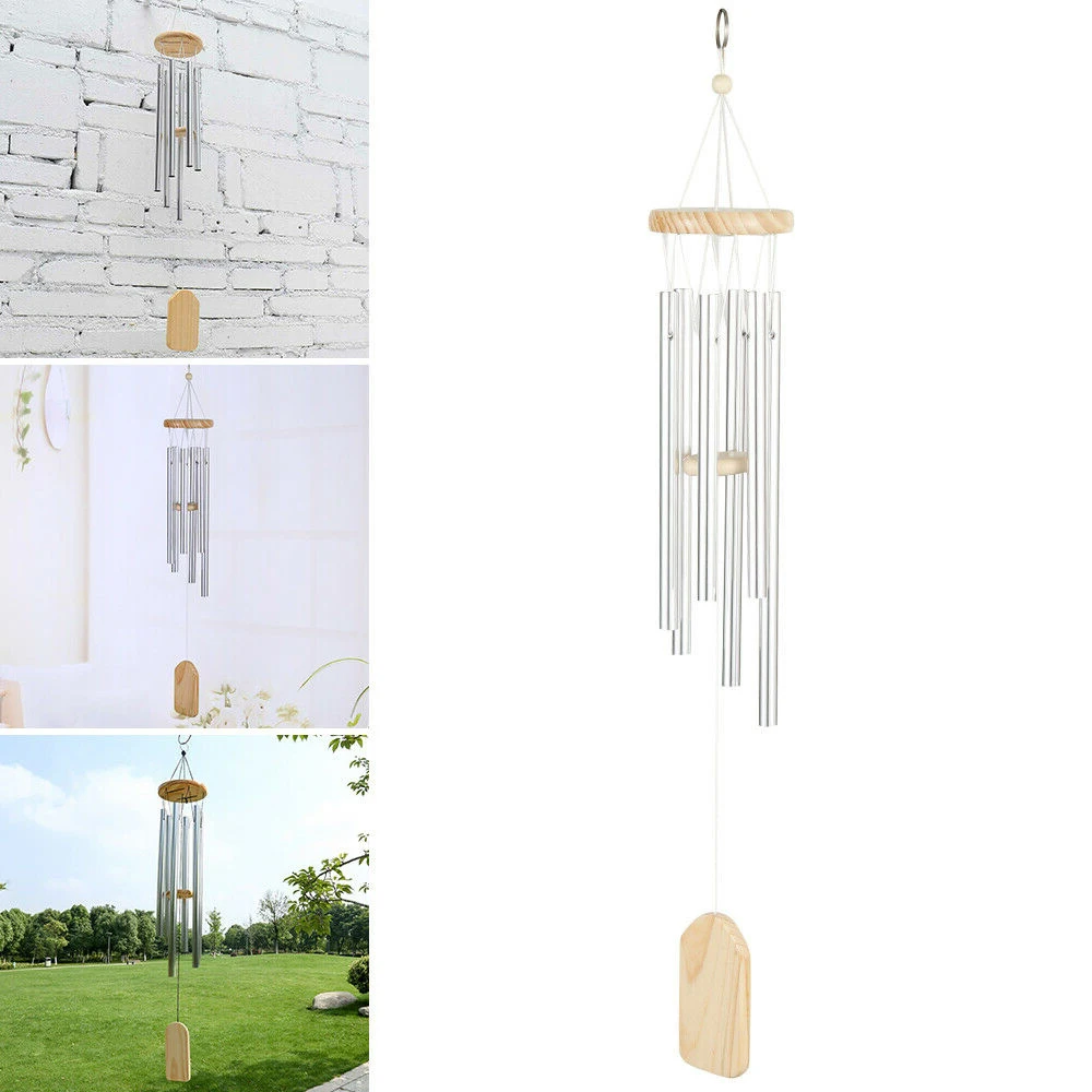 

6 Metal Tubes Wind Chime Relaxing Windchime Tubes Bells Garden Yard Tuned Traditional Home Window Hanging Decor