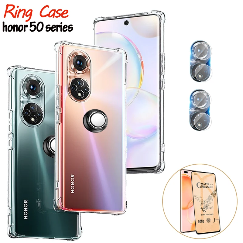 

honor 50 case, for honor50 airbage case & matte soft ceramic glass honor xonor 50 50 se 50 lite 50 pro 50se 50lite protection phone 50 honor anti-shock silicon cover & screen protector