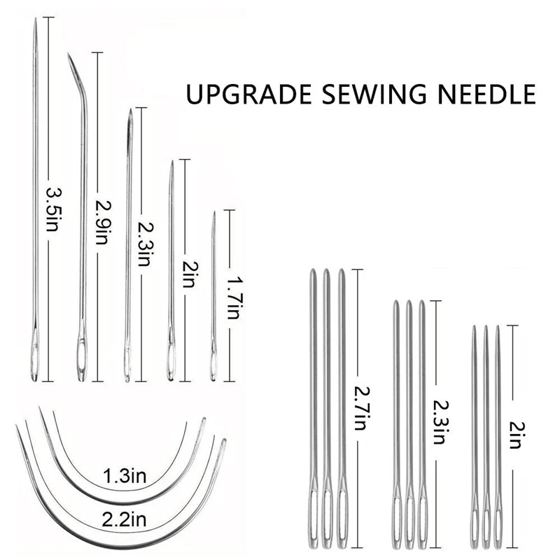 Upholstery Repair Kit 29-Pack Leather Craft Tool Hand Sewing Needles Canvas Thread and Tape Measure Large-E | Дом и сад