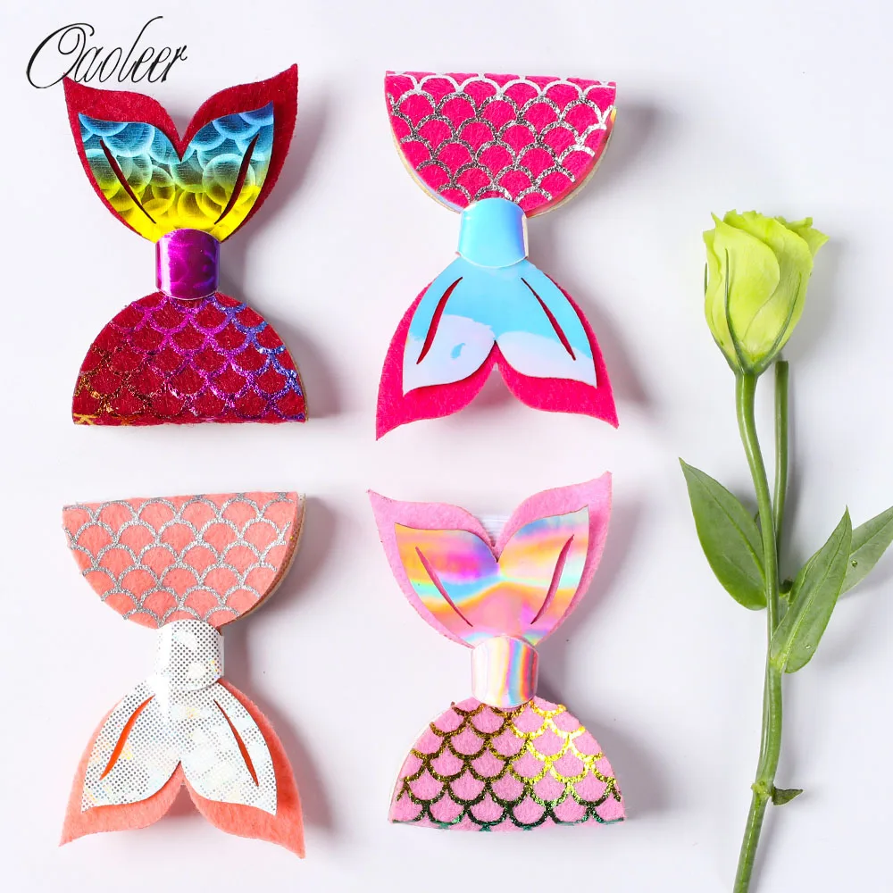 

Oaoleer New Design 3inch Mermaid Hair Bows/Clips for Girls Cute Hair Accessory Party Dance Hairgrips Barrettes for Kids Headwear