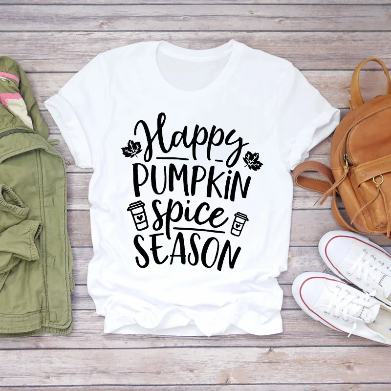 Женская футболка с принтом осенняя Футболка тыквы сезон Хэллоуин|Футболки| |