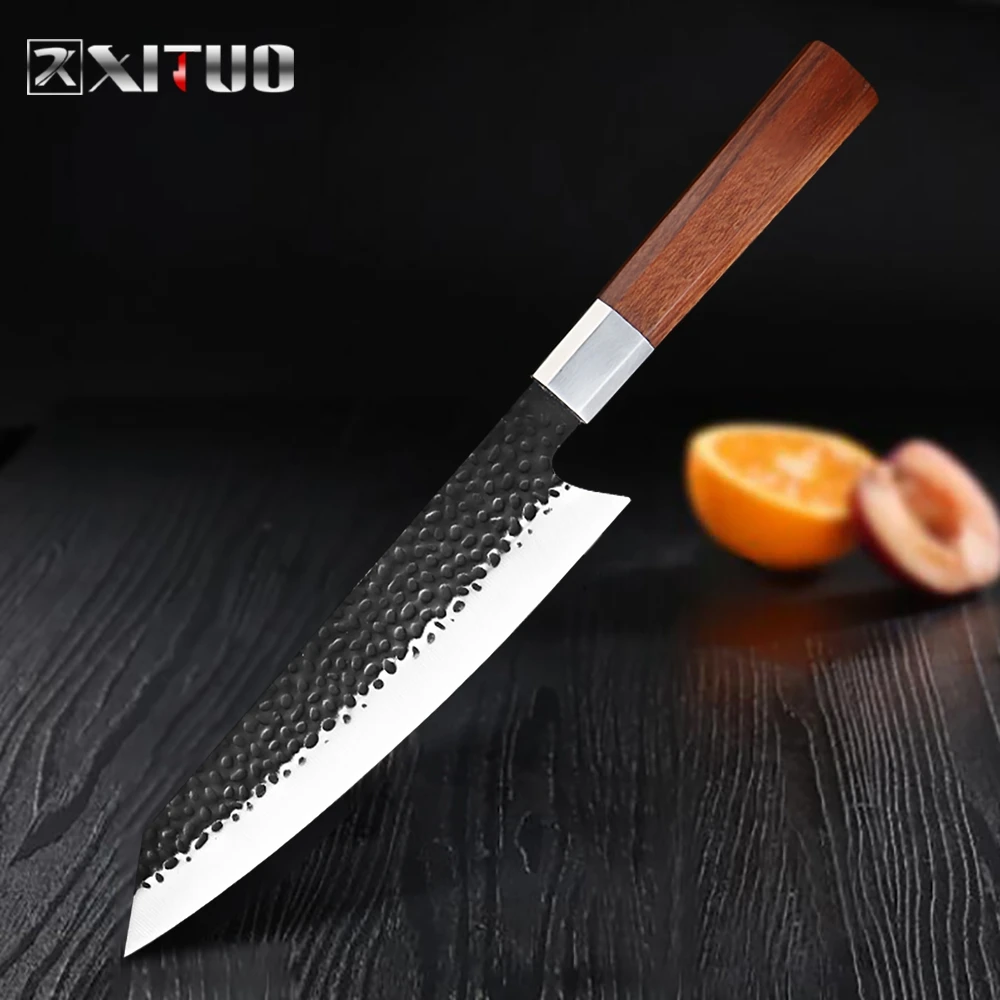Поварской нож XITUO из нержавеющей стали ручной работы высокоуглеродистой для