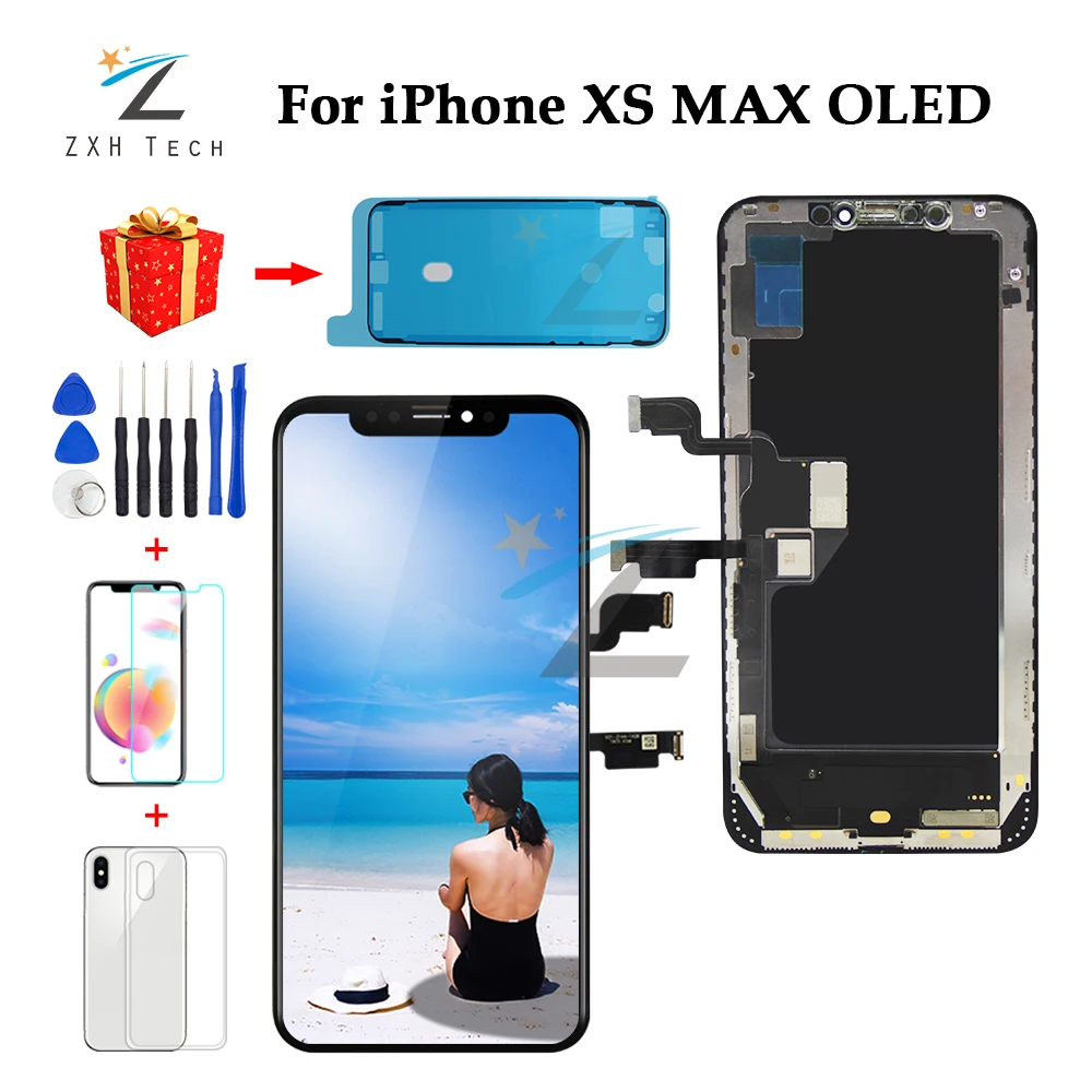 

Быстрая доставка OLED дисплей для iPhone XS с 3D сенсорным дигитайзером в сборе ЖК-экран Замена дисплея для XS max с подарками
