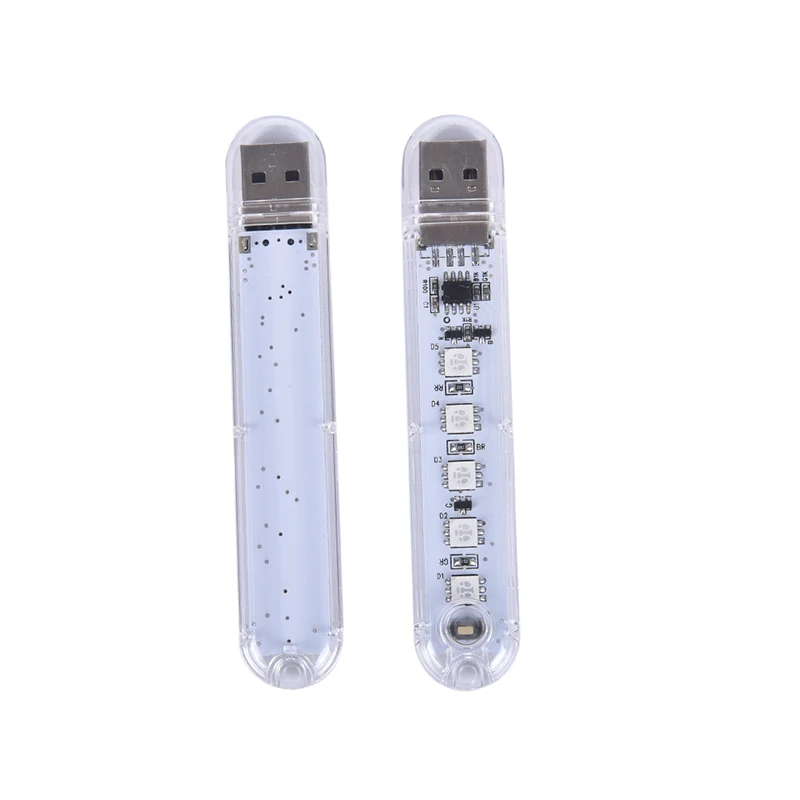 1 шт. DC 5 В мини 7 цветов USB 5LED книжный светильник s ночной Светильник портативная