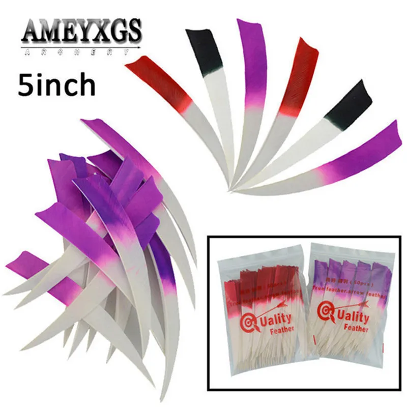 60 шт. аксессуары для стрелы 5 дюймов перо стрельбы из турецкого пера правое крыло
