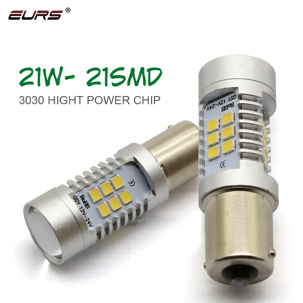 EURS 20 шт. 1156 BA15S P21W 21 led 1157 3030smd Автомобильный задний фонарь тормозной светильник s