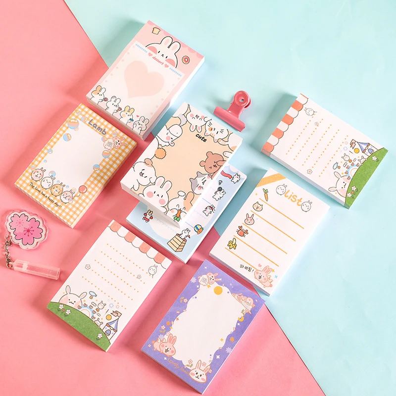 1 шт. милый мультипликационный кролик в стиле кавай липкий блокнот для Заметок Post
