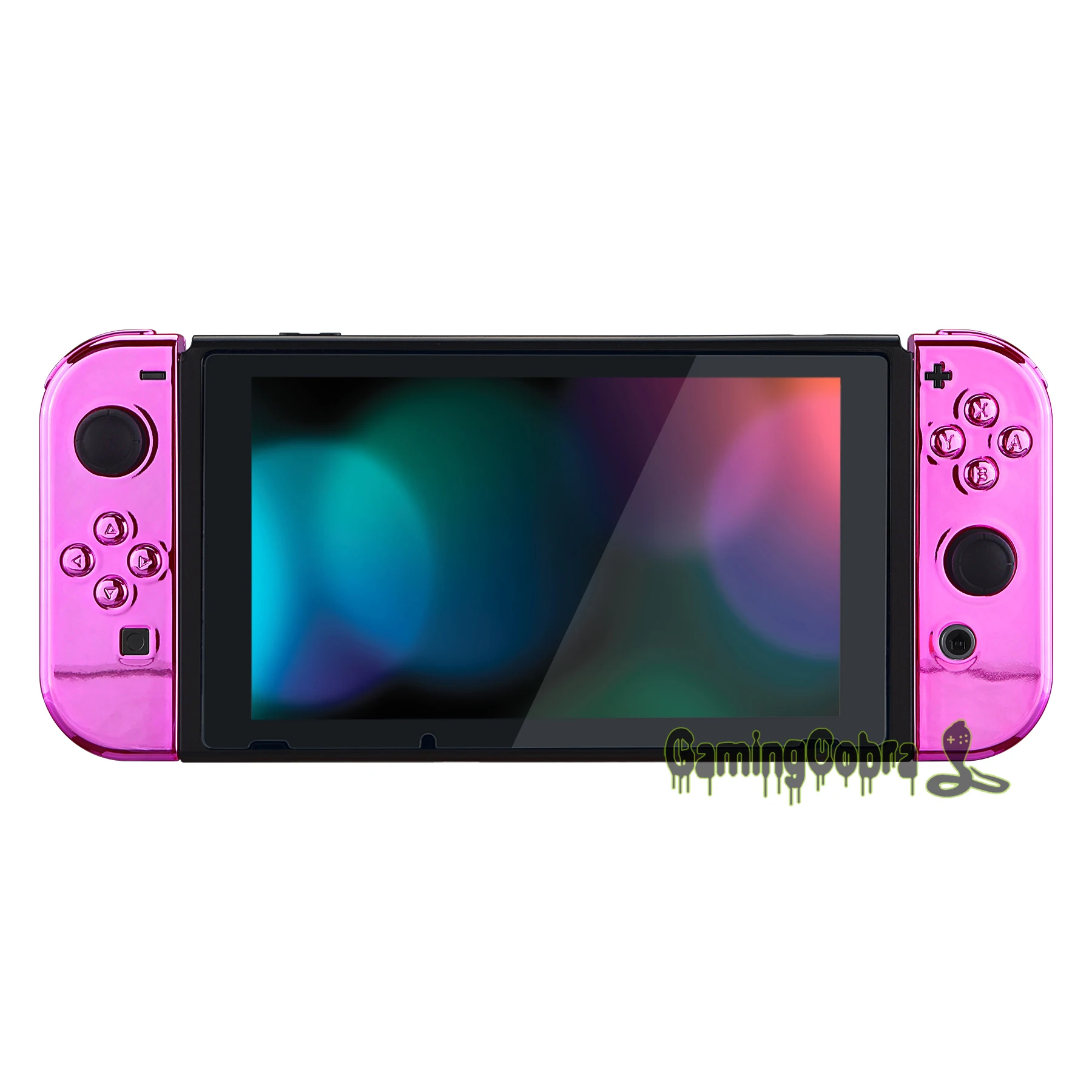 Чехол-накладка для Nintendo Switch JoyCon хромированный розовый | Электроника