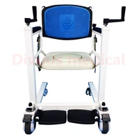 free shipping adjustable height toilet seat transfer bath commode chair elderly disabled person manual wheelchair moving machan