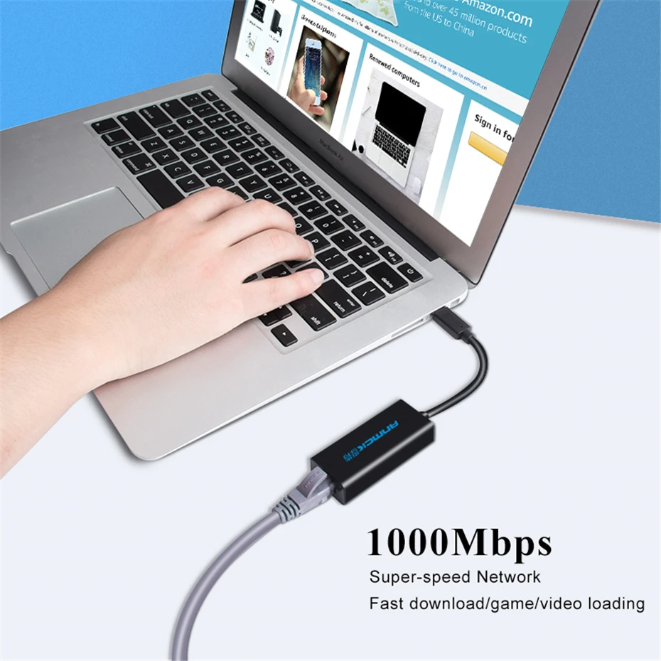 Anmck USB C Ethernet USB-C RJ45 Lan адаптер гигабитный Интернет для MacBook Pro Air PC ноутбук Тип C сетевая карта USB Ethernet