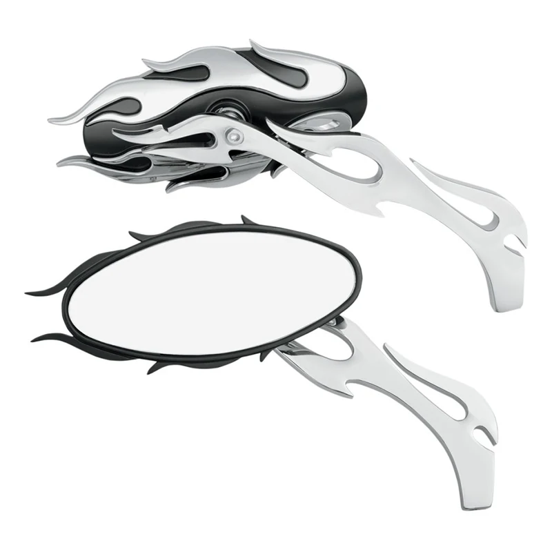 

free shipping MOTOECYCLE Flame BIKE MOTORCYCLE REARVIEW SIDE MIRRORS FOR 8MM10MM CHOPPER CRUISER