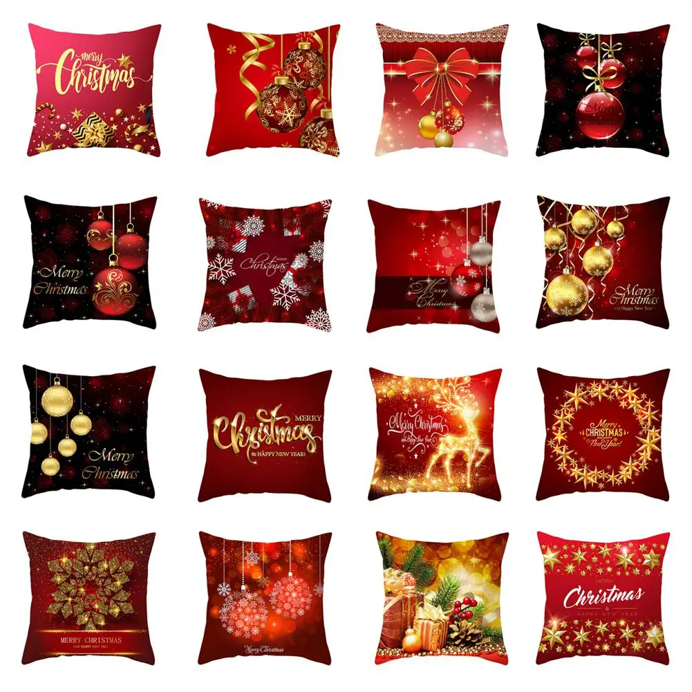 Хоббилан красная серия наволочки с рождественскими узорами полиэстер