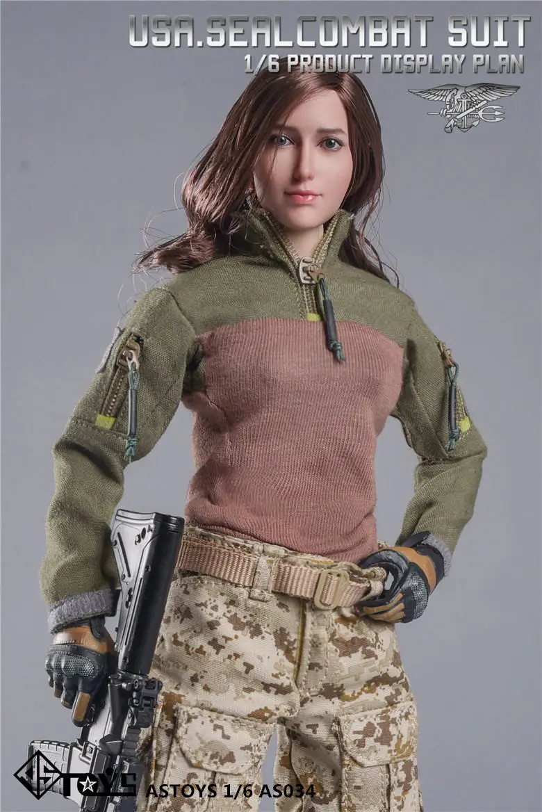 

In Stock 1/6th ASTOYS AS034 Female SEAL Camouflage Combat Uniform Suit Fit 12" Action Figure Body Dolls