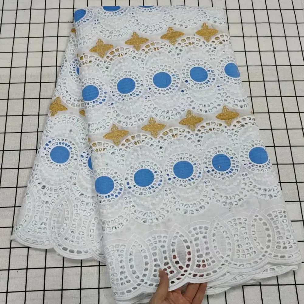 

2021 Pure White African Swiss Voile Lace Fabric In Switzerland Nigerian Dubai Punch Cotton Dry Sewing Material For Wedding Party