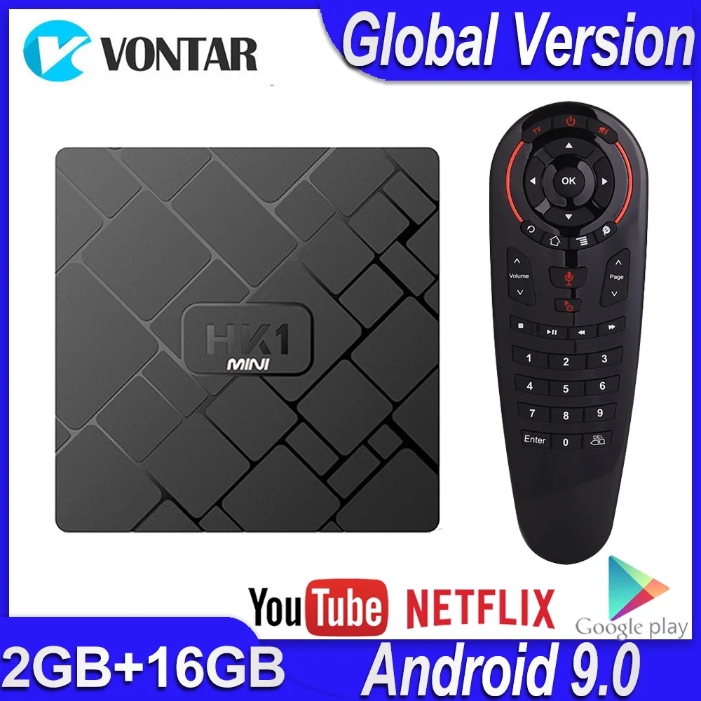 HK1 Мини Android 9,0 Smart tv BOX четырехъядерный RK3229 2 Гб 16 Гб телеприставка 4K 2160P 3D Wifi медиаплеер PlayStore Youtube IP tv