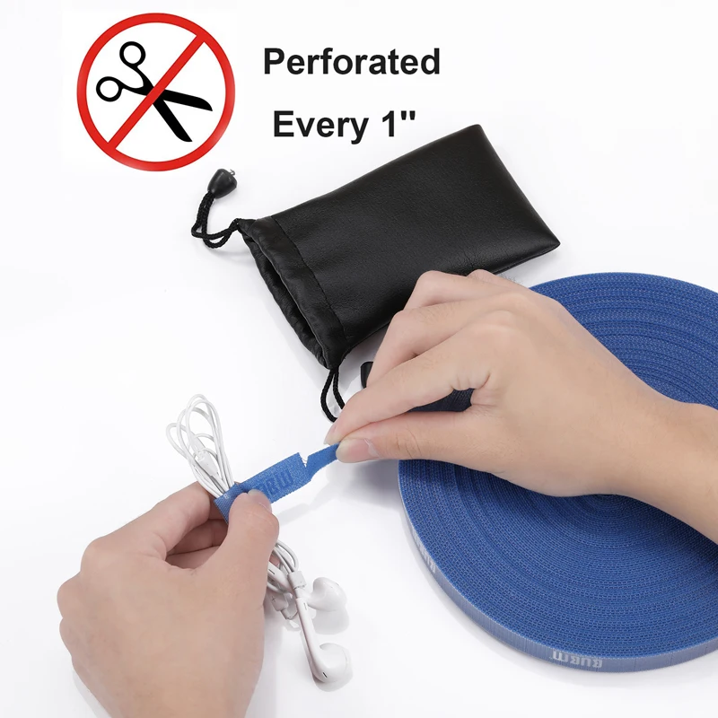 Перфорированная крепежная лента на липучке для управления кабелями органайзер