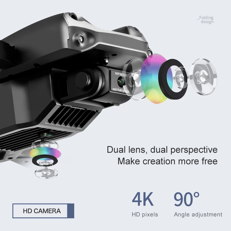 Квадрокоптер K99 Max складной с двойной камерой 2 4 ГГц Wi Fi 4K HD|Наборы аксессуаров для